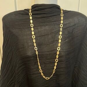Charming Charlie long necklace with gold squares